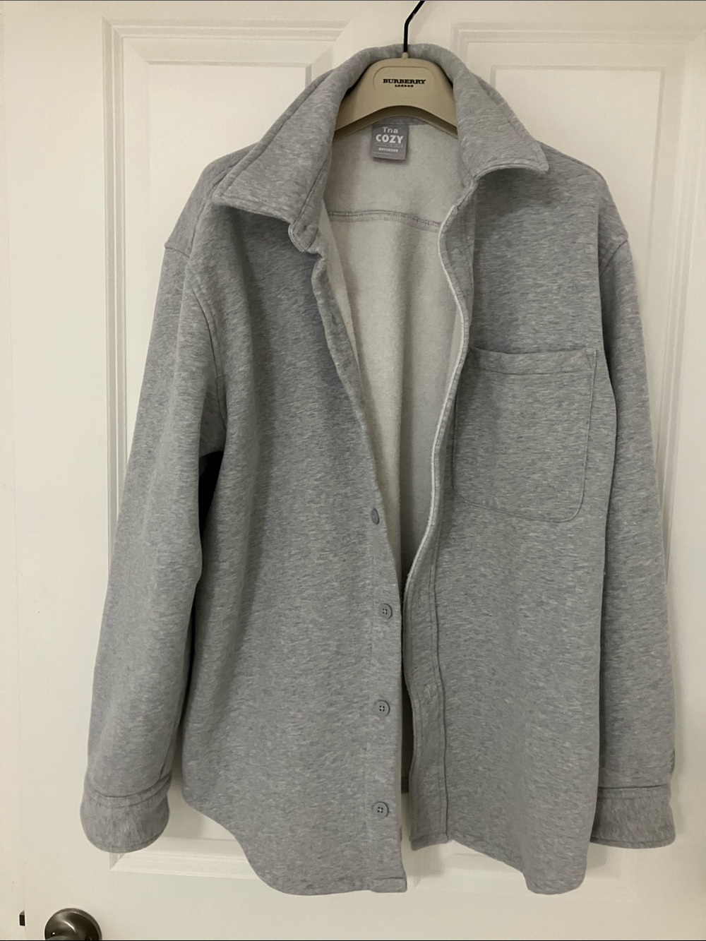 Aritzia TNA , women’s large , cozy , fleece , boyfriend Shacket / shirt jacket